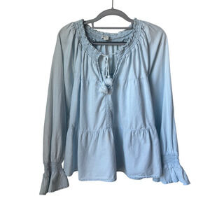 American Eagle Blue Long Sleeved Blouse - Large